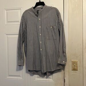 Jos j. Oliver blue red striped long sleeved button down blouse